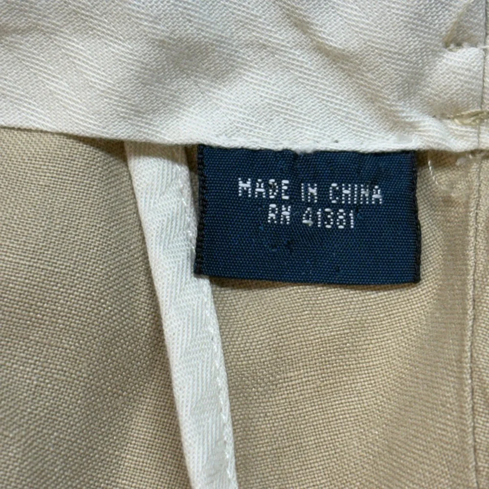 Polo Ralph Lauren Mens 36x27.5 Beige Linen Silk Blend Flat‎ Front Trousers Pants